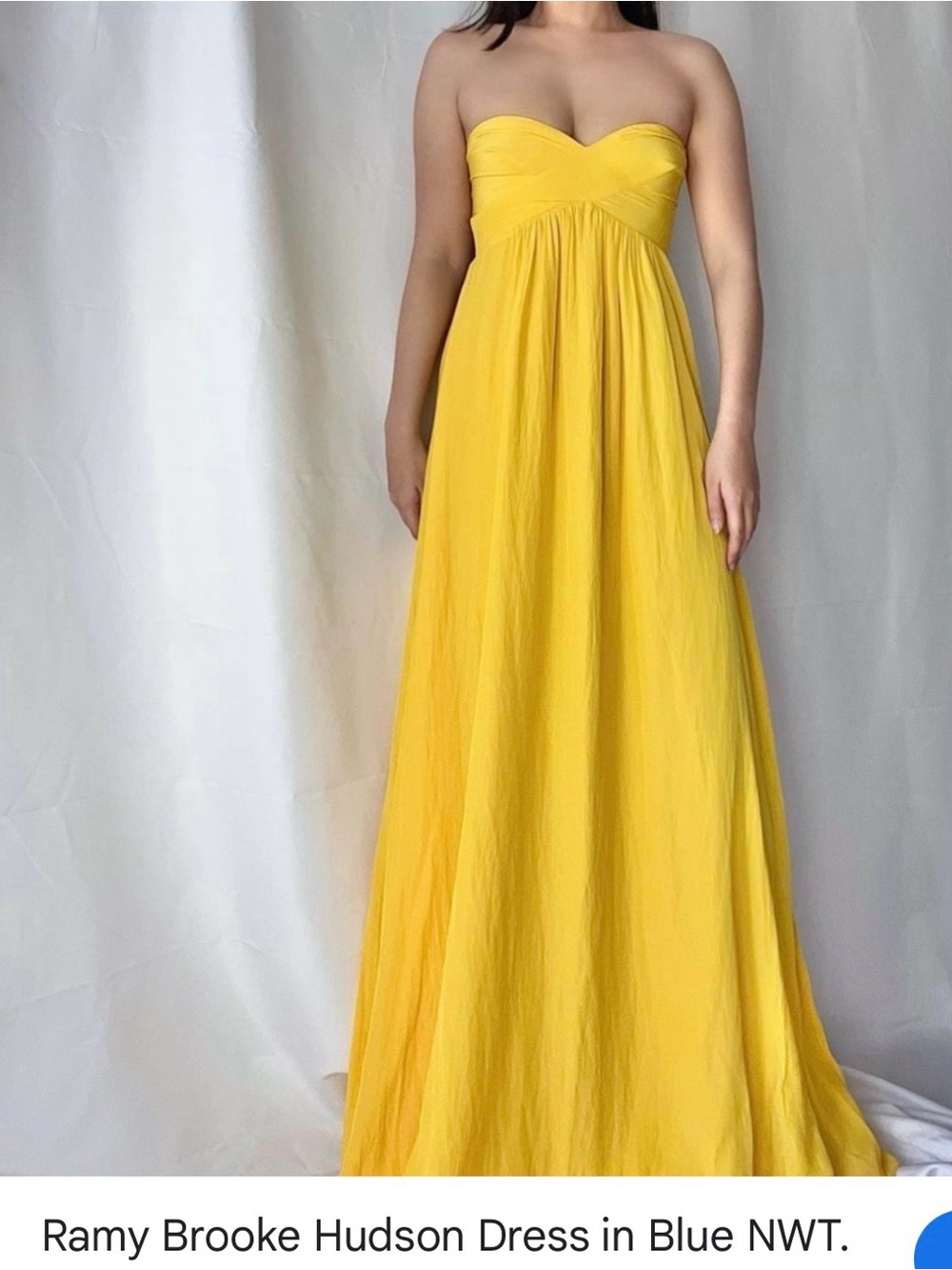 Ramy Brook Strapless Yellow Satin Dress